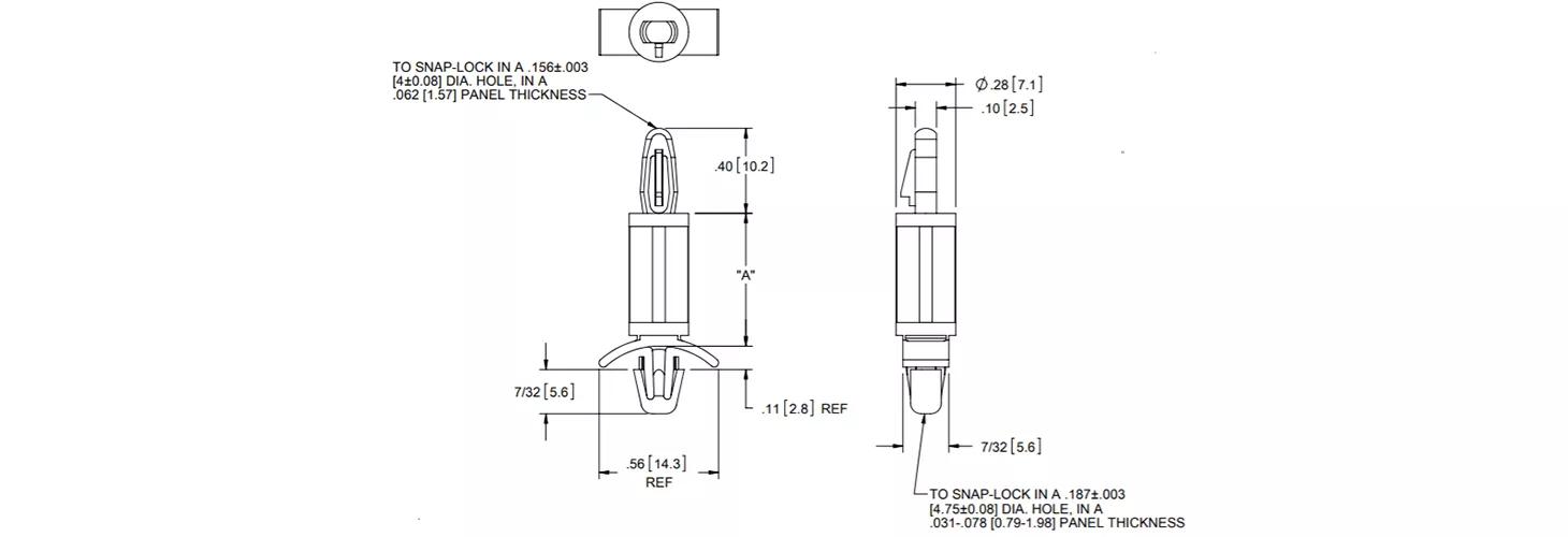 PCB Support Pillars - Dual-Locking/Snap-Lock/Snap-Lock Natural Nylon