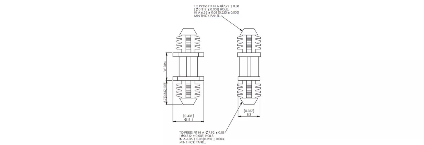 PCB Support Pillars - Fir Tree Mount Snap-Lock/Fire Tree Mount Snap-Lock